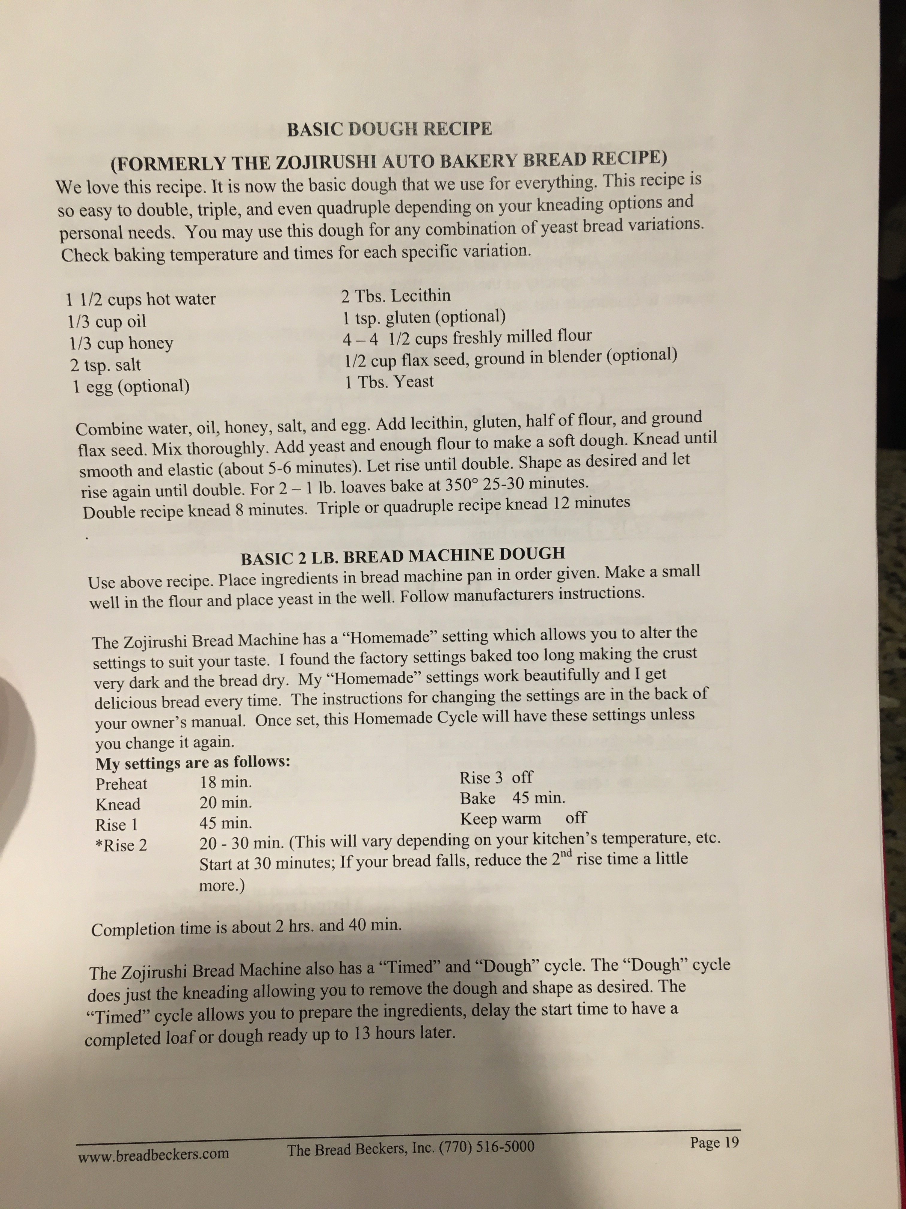 Basic Bread Becker’s Brea Recipe